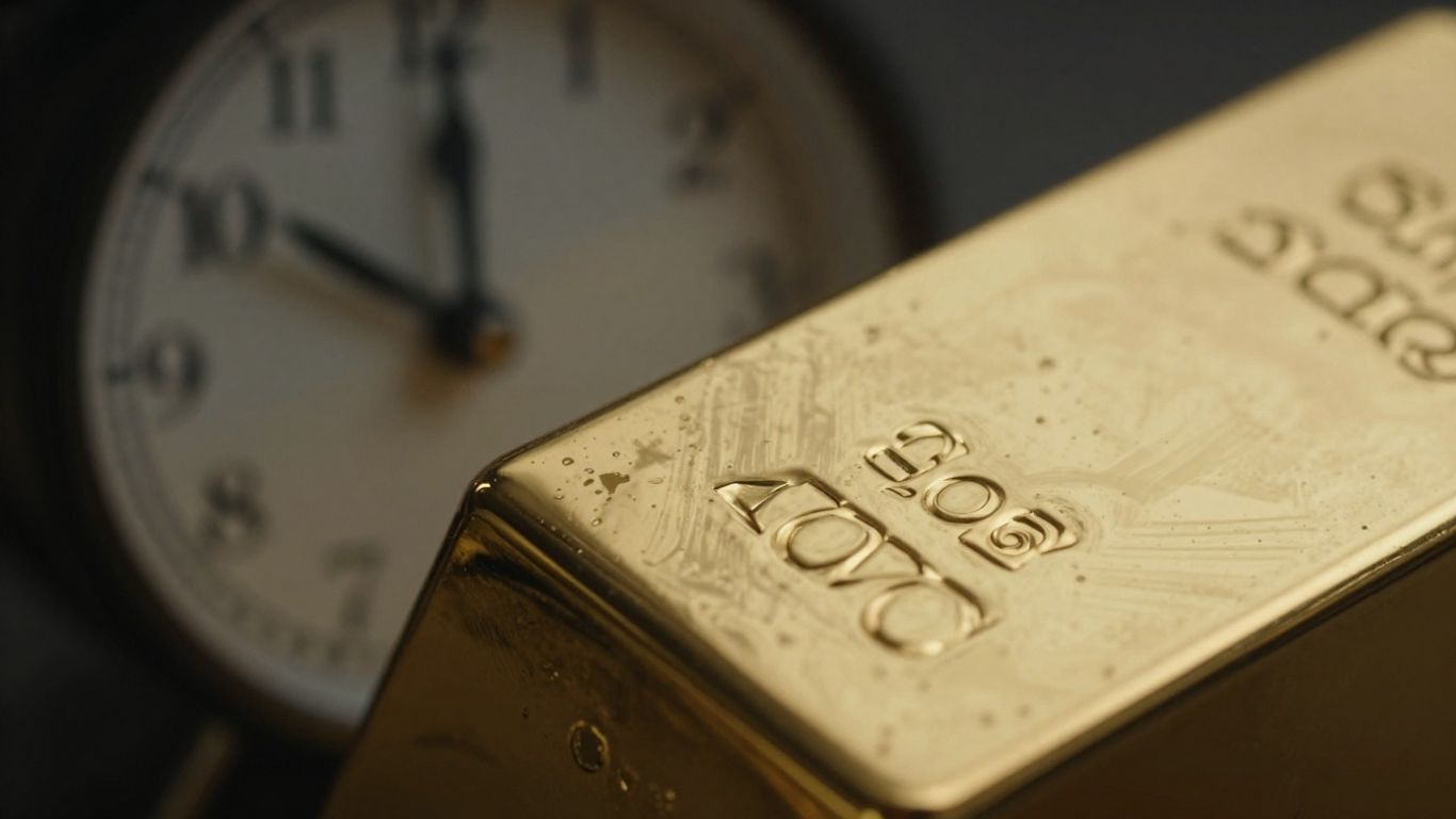 Golden bar with a blurred clock background.