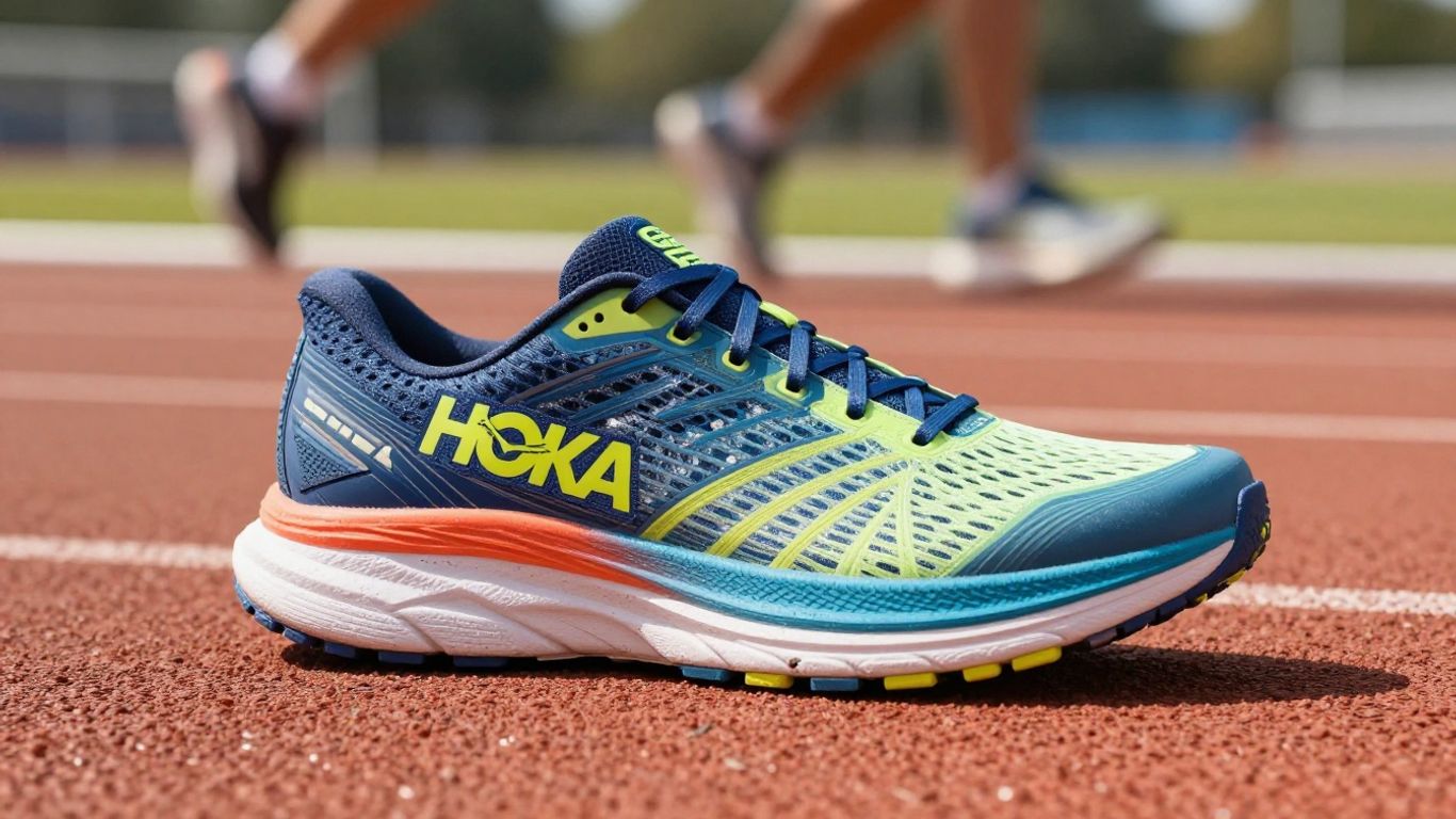 HOKA Rincon 5 running shoe on a track