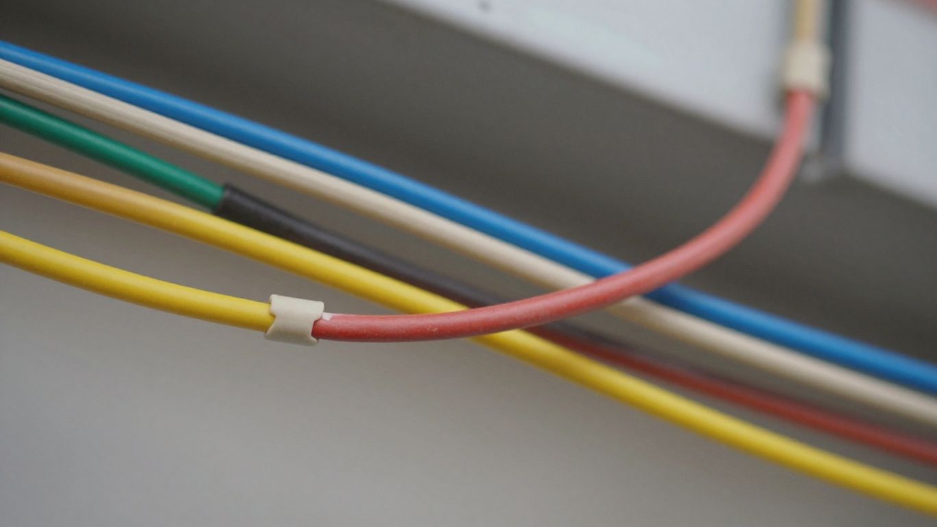Fils électriques de différentes couleurs mal connectés.