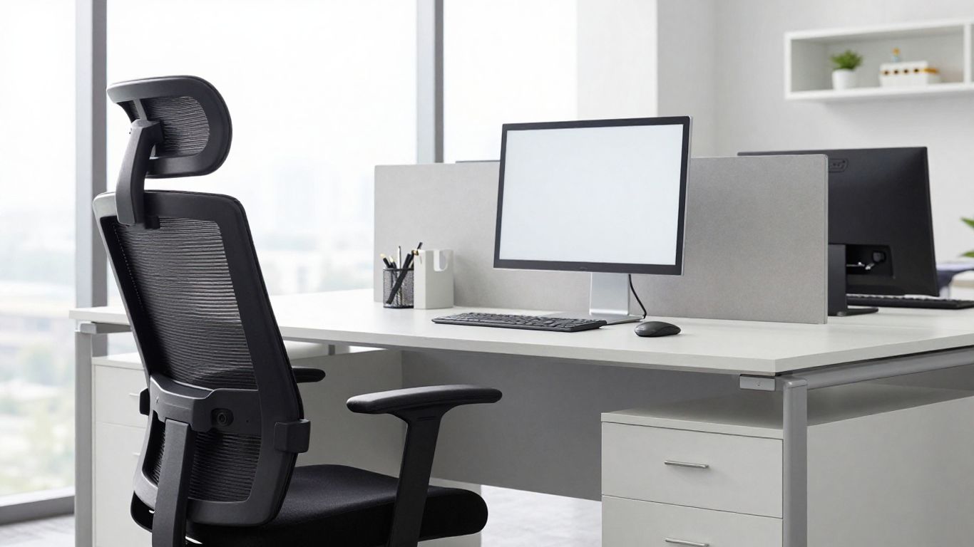 A clean minimalist desk setup