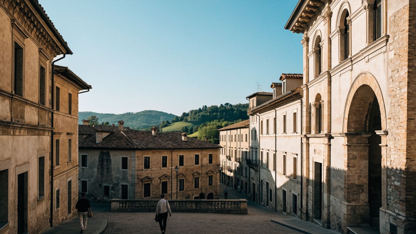 Renaissance streets and stone piazzas in Marche