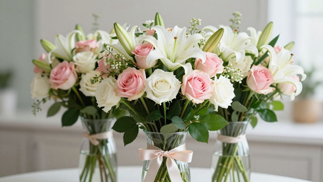 Beautiful Mother's Day flowers in a vase for delivery.