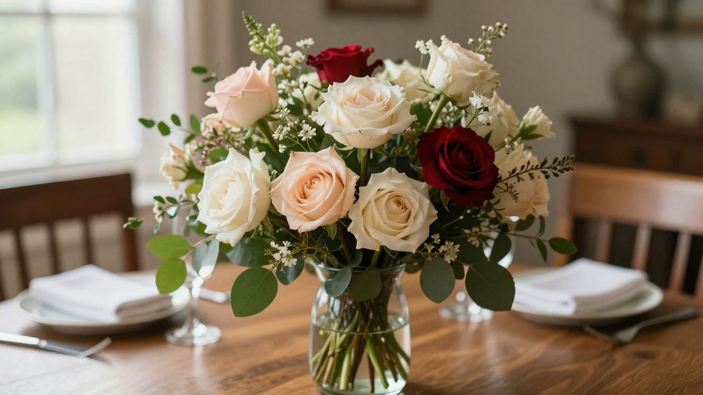 Romantic seasonal bouquet in soft colors