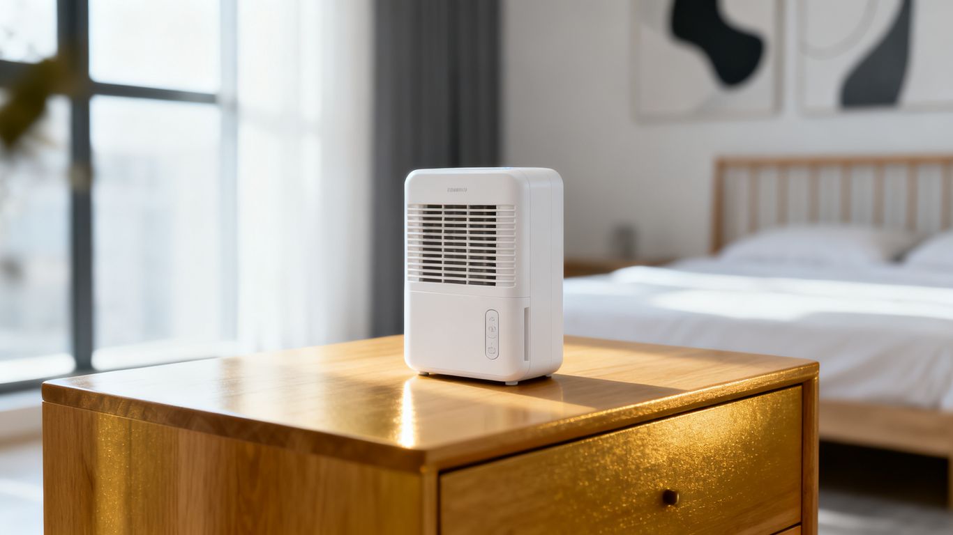 Compact unit on an elevated tabletop surface.