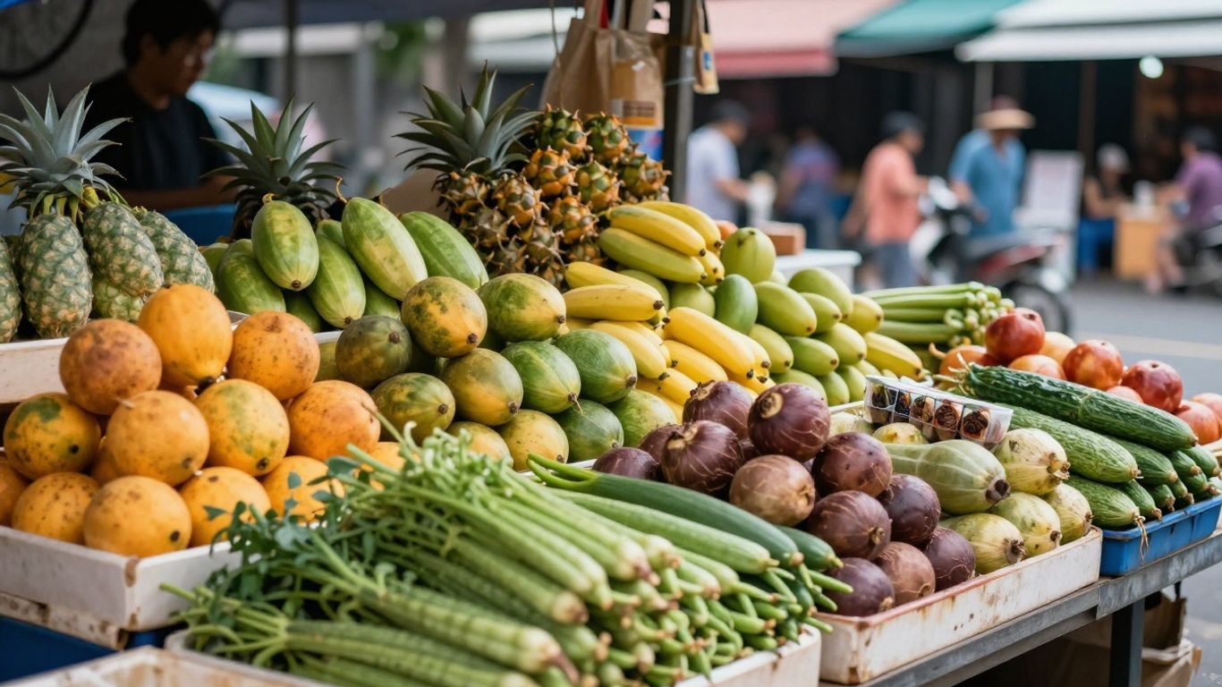 Local street market food stall