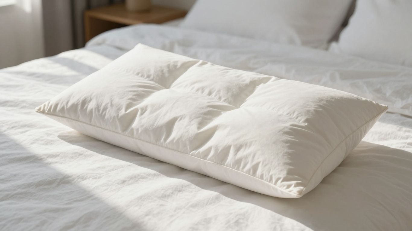 Brooklinen down pillow on a bed