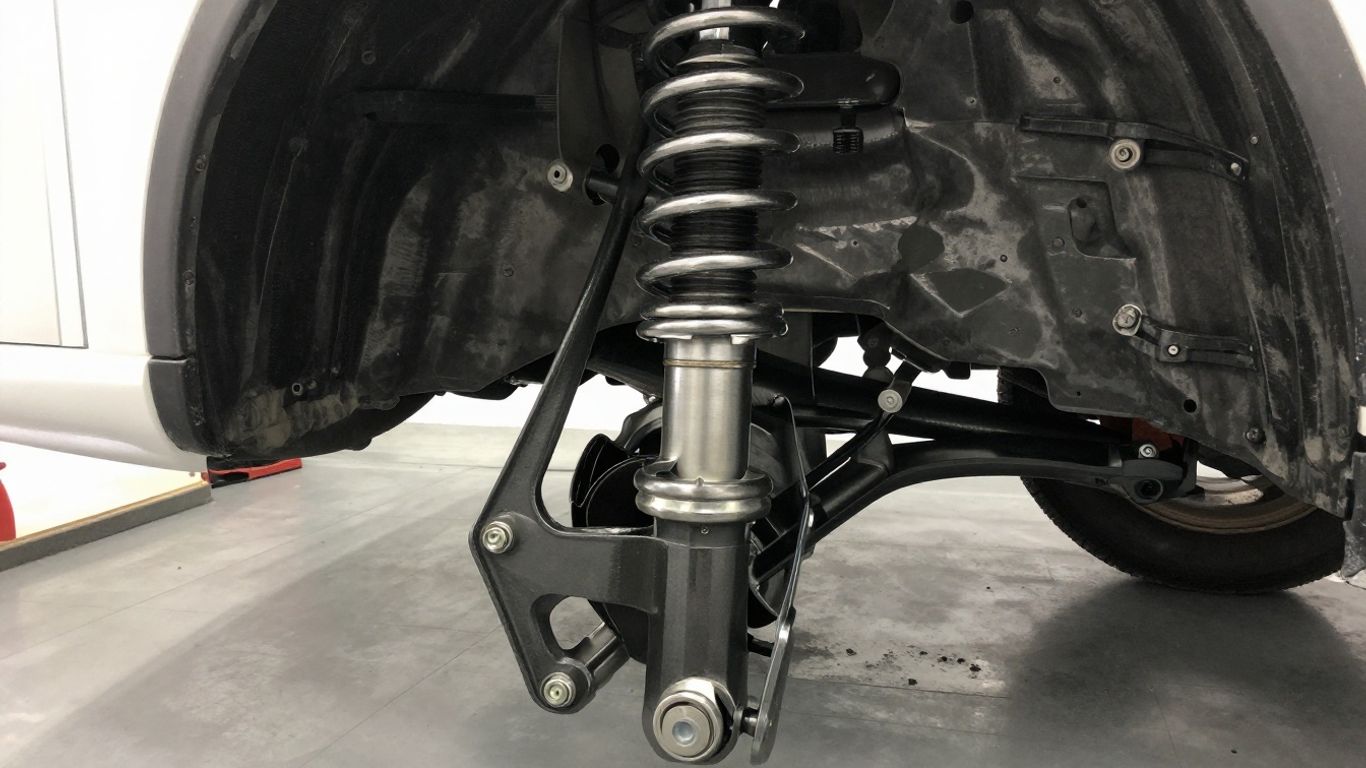 Suspension components arranged beside a vehicle
