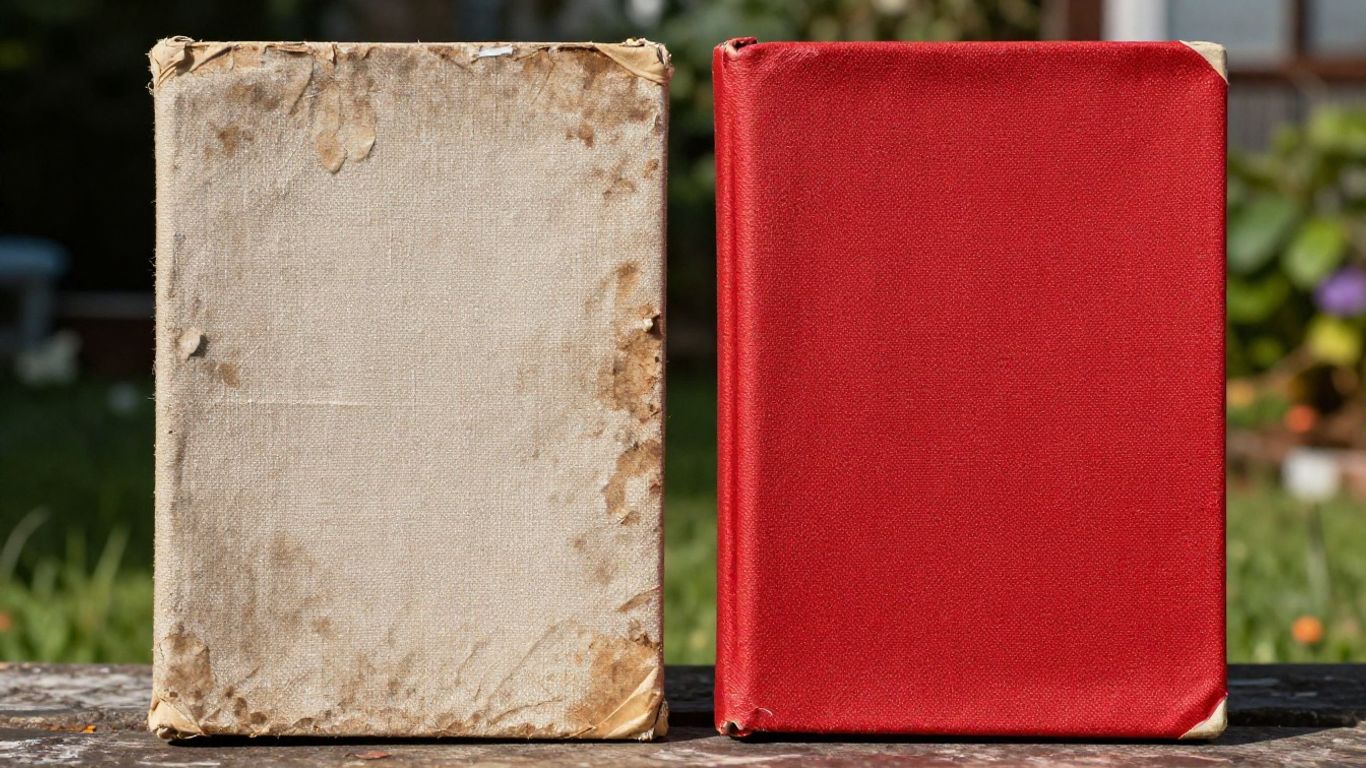 Canvas and polyester outdoor covers side-by-side.