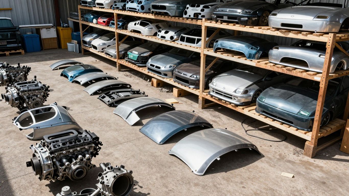 Chrysler car parts at a Canberra wrecking yard.