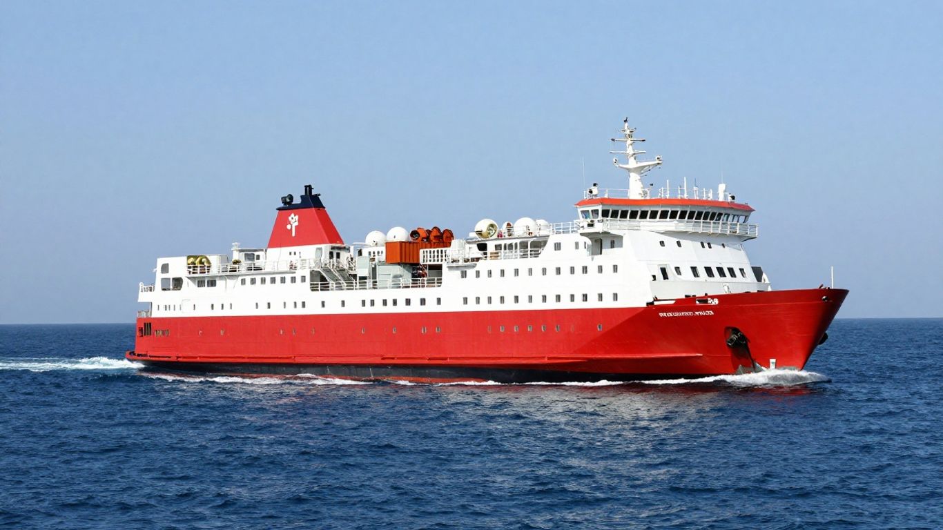 DFDS ferry sailing across the sea