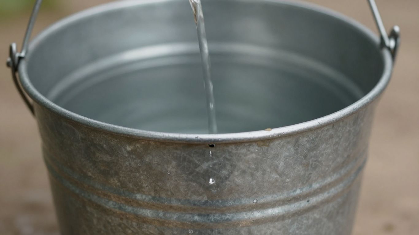 Bucket with controlled leaks, illustrating sales funnel.