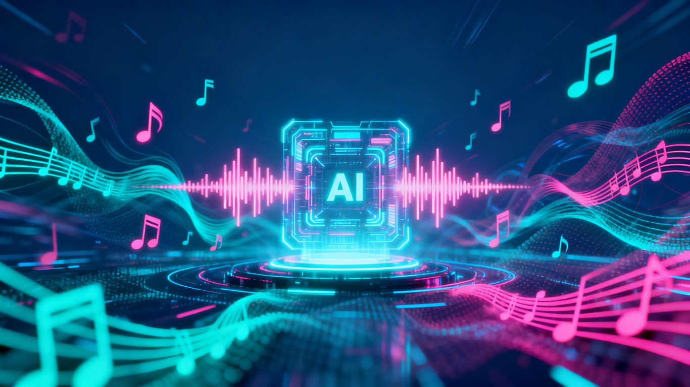 AI and music integration graphic