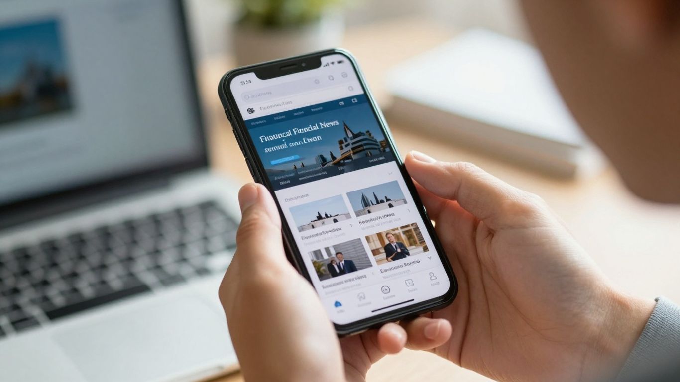 Person using Yahoo Finance on a smartphone