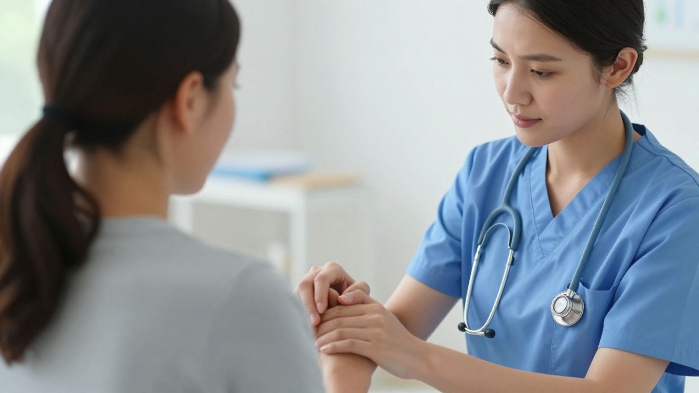 CNA assessing patient, demonstrating critical thinking and care.