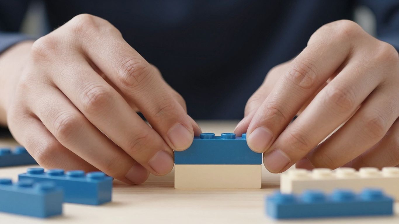 Hände bauen mit Bauklötzen, Budgetplanung.