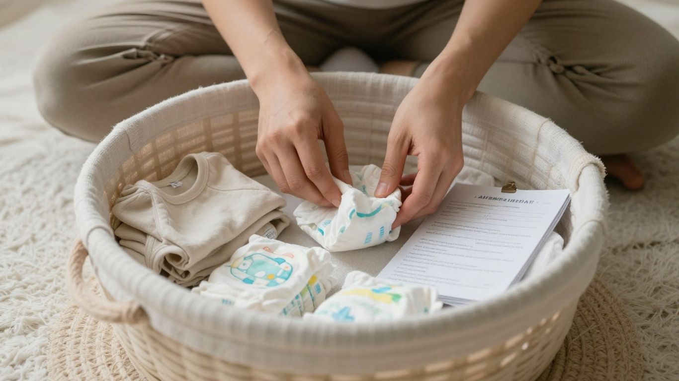 Pareja preparando gastos para la llegada del bebé