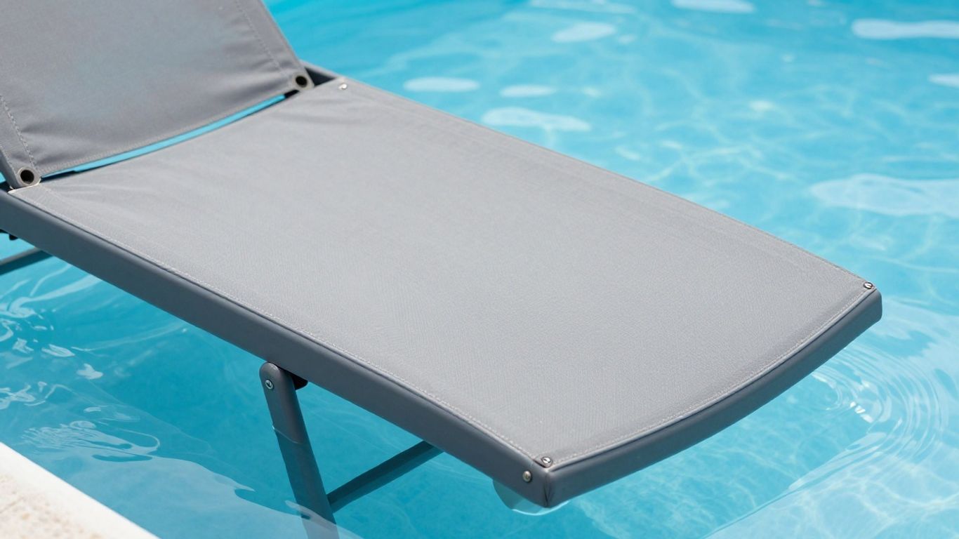 Close view of pool float seams and valve