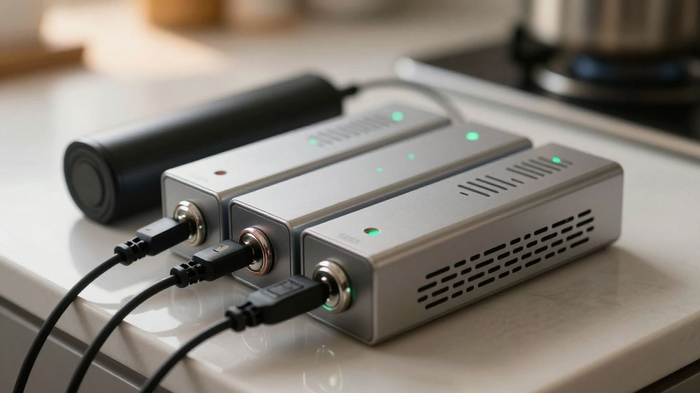 Batteries charging safely beside compatible charger