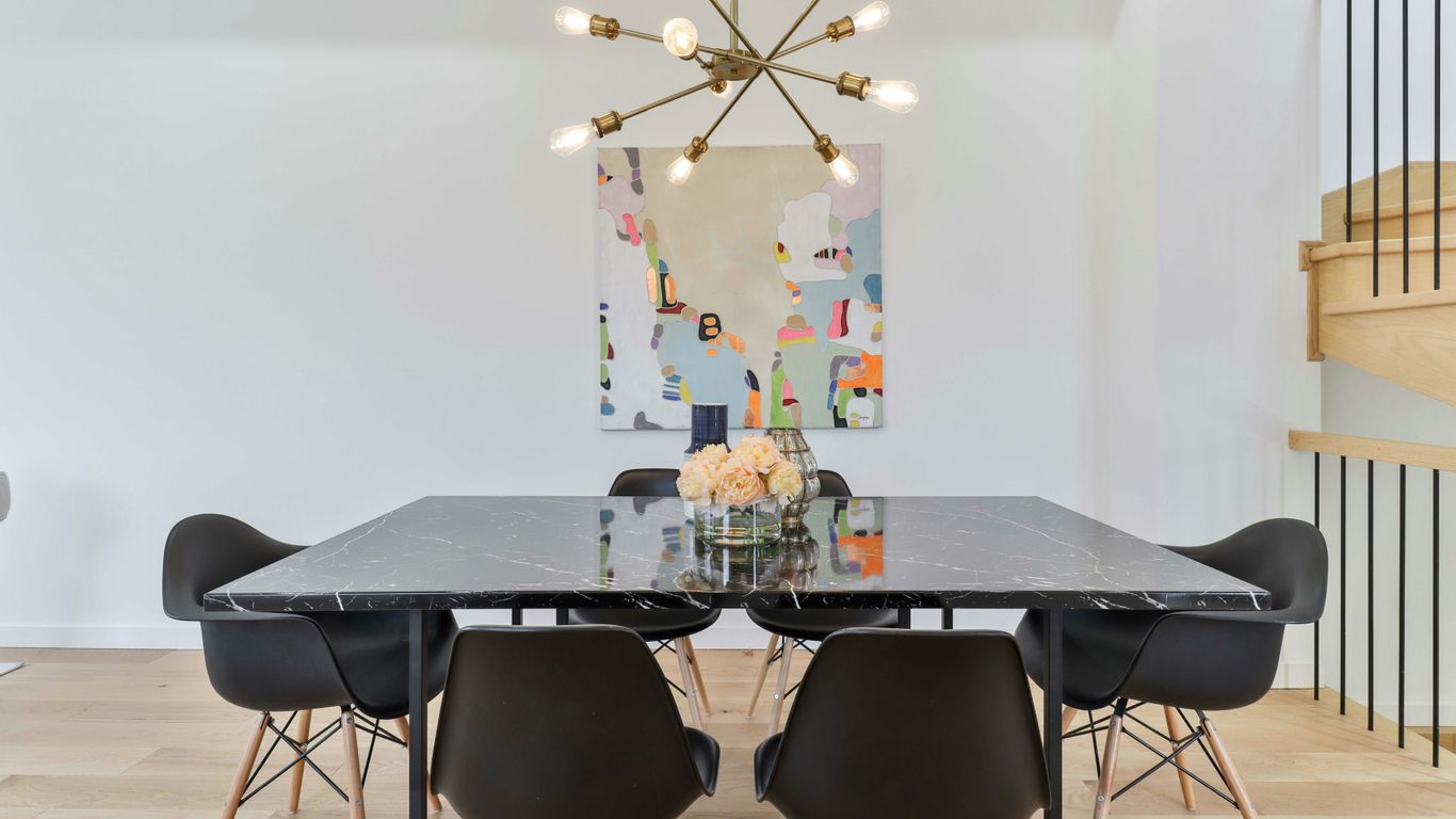 Marble dining table with considered proportions