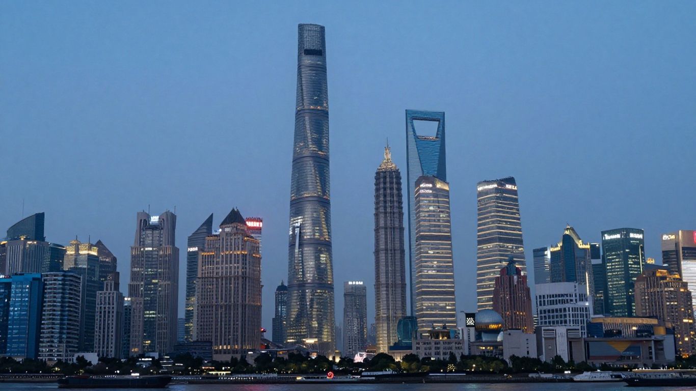 China skyline and government finance architecture