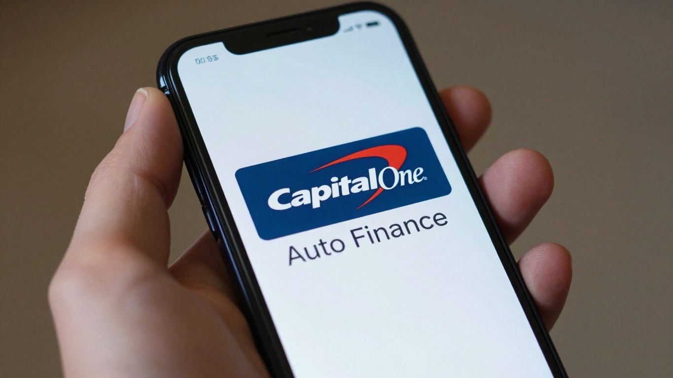 Capital One Auto Finance logo on a smartphone screen.
