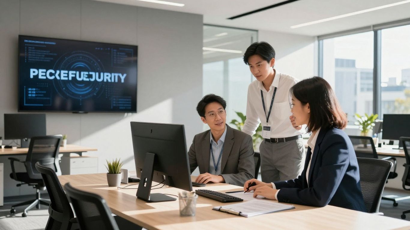 Brisbane office with cybersecurity technology and professionals