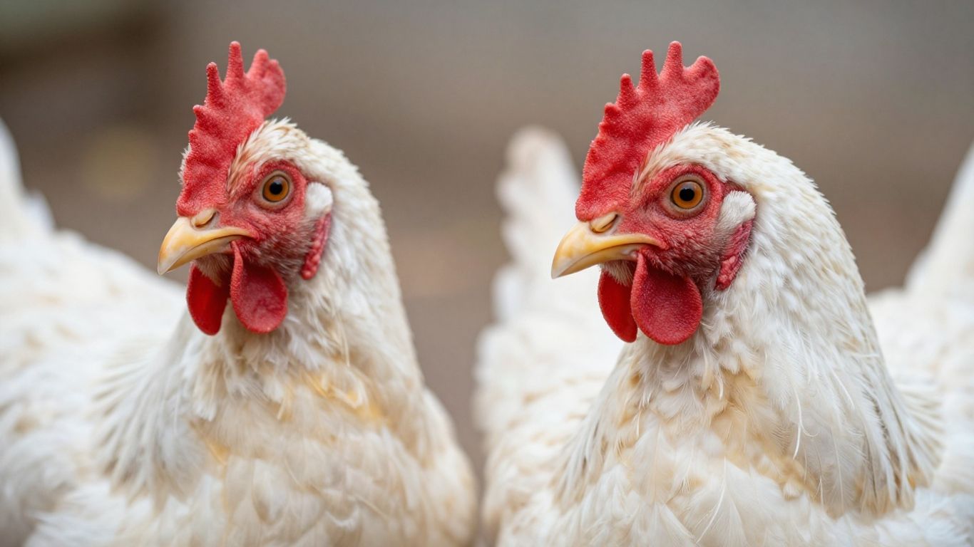 Zdrowe ptaki w hodowli drobiu.