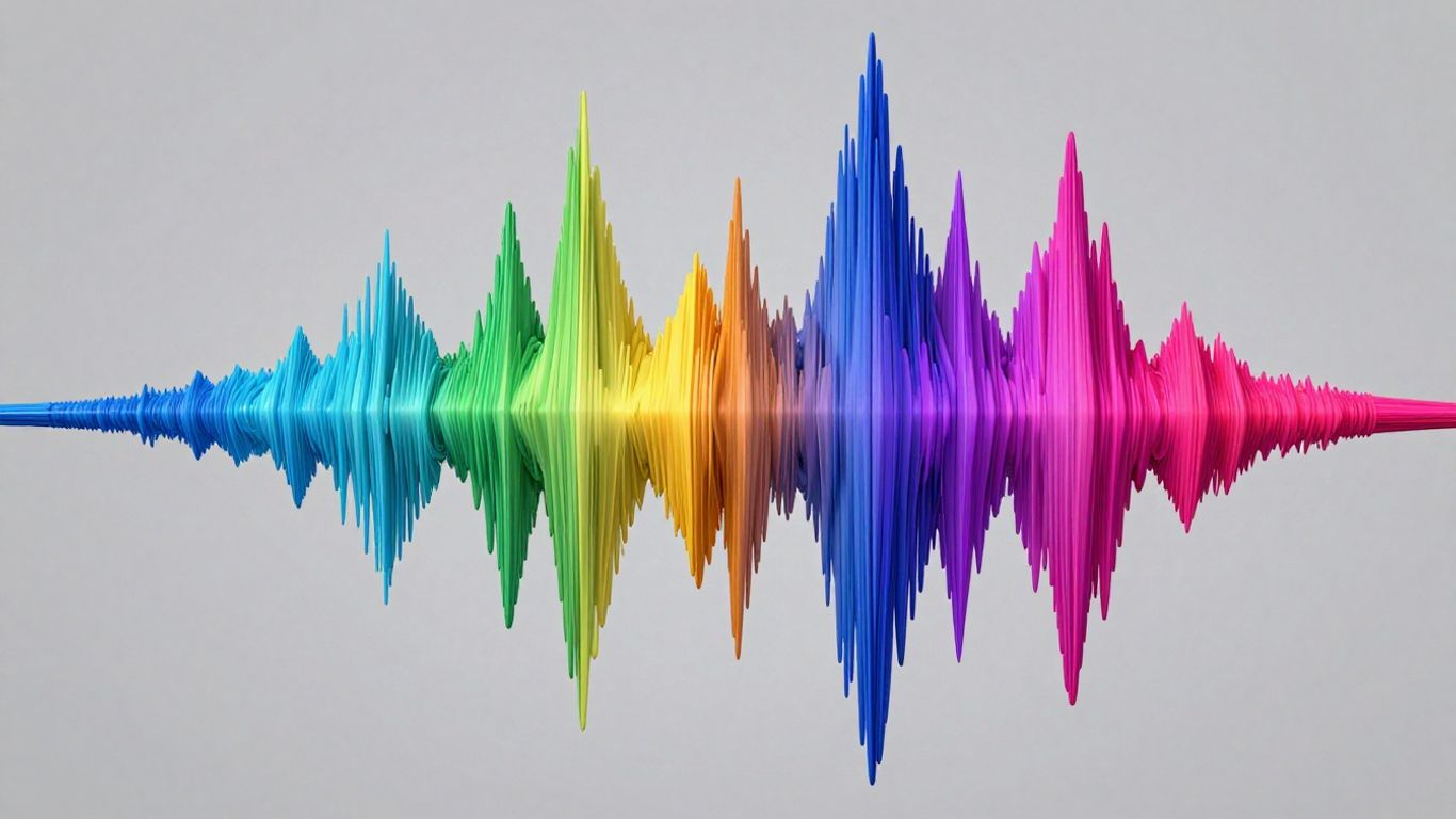 Sound wave morphing into abstract visualizer.