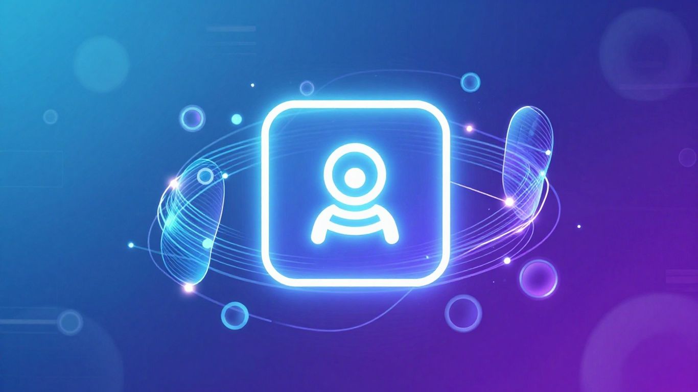 10Web AI Builder interface with digital elements and AI icon.