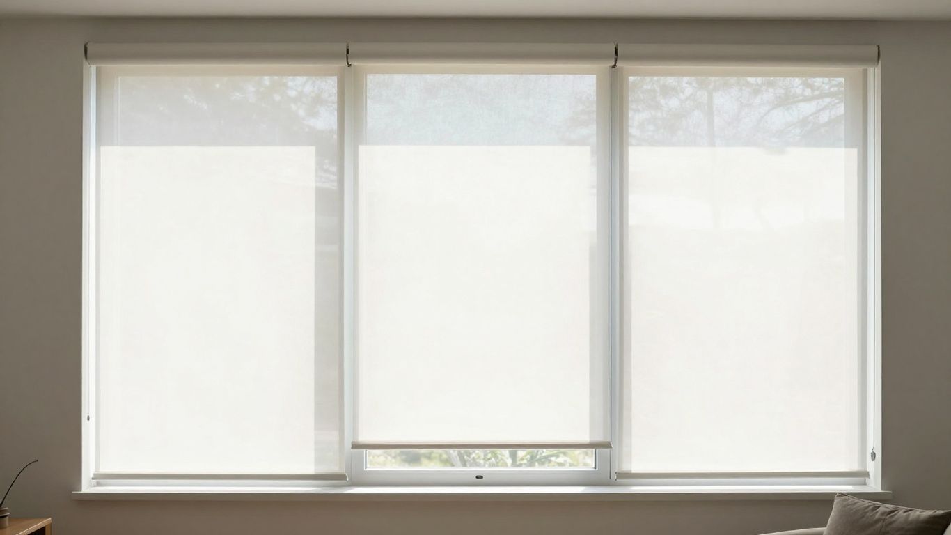 Modern cordless shades in a sunlit room.