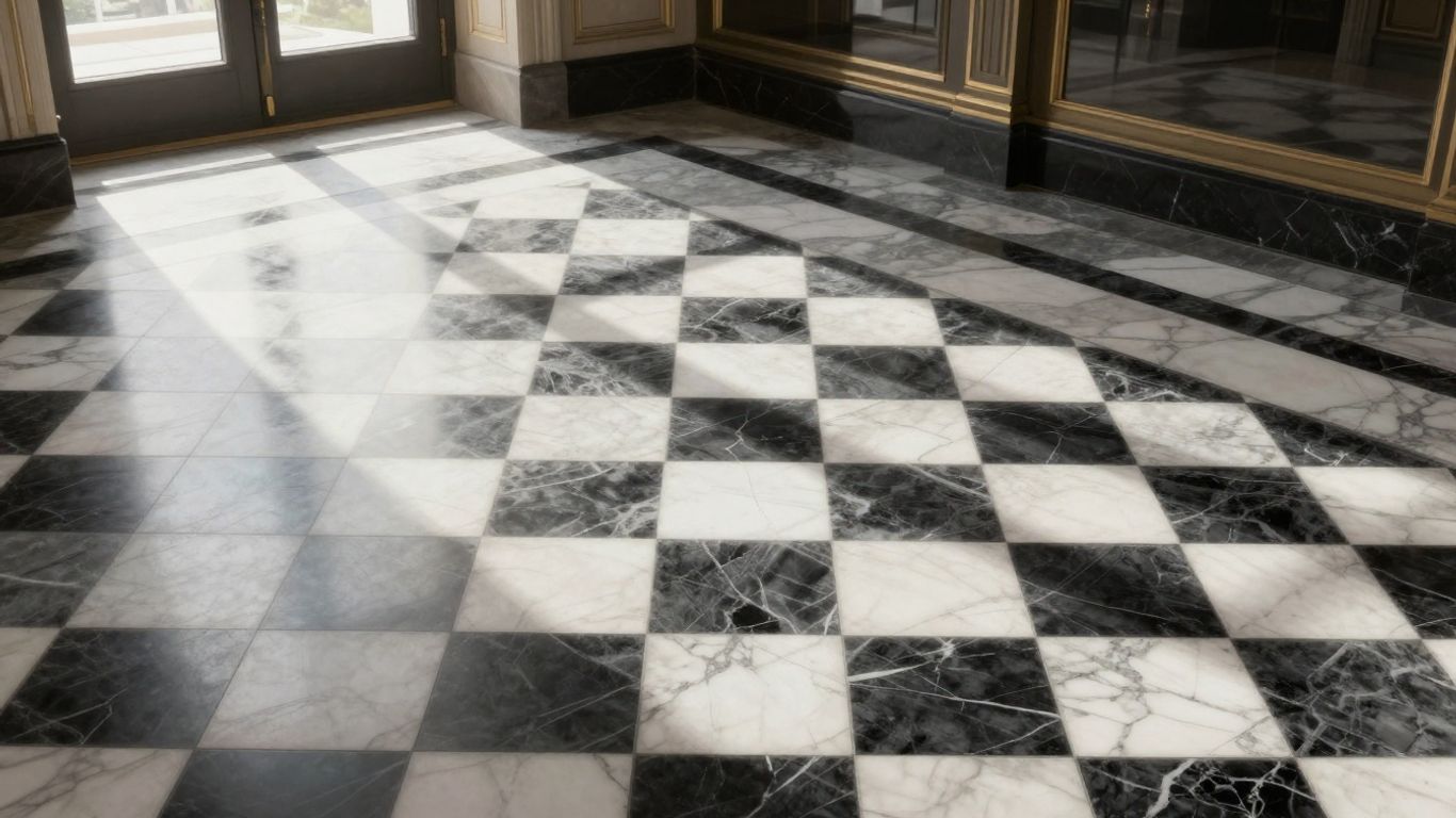 Checkerboard marble floor sketch