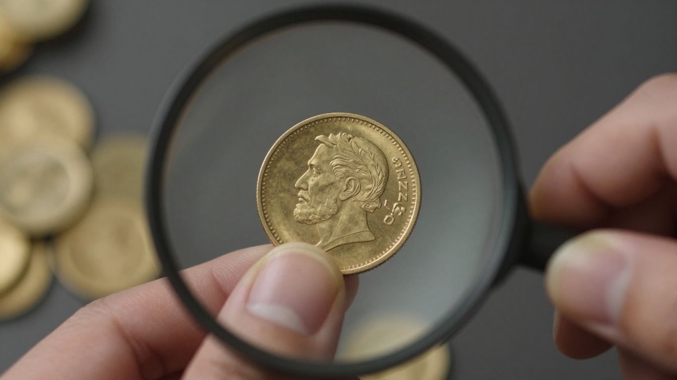 用放大鏡仔細觀察一隻金手。
