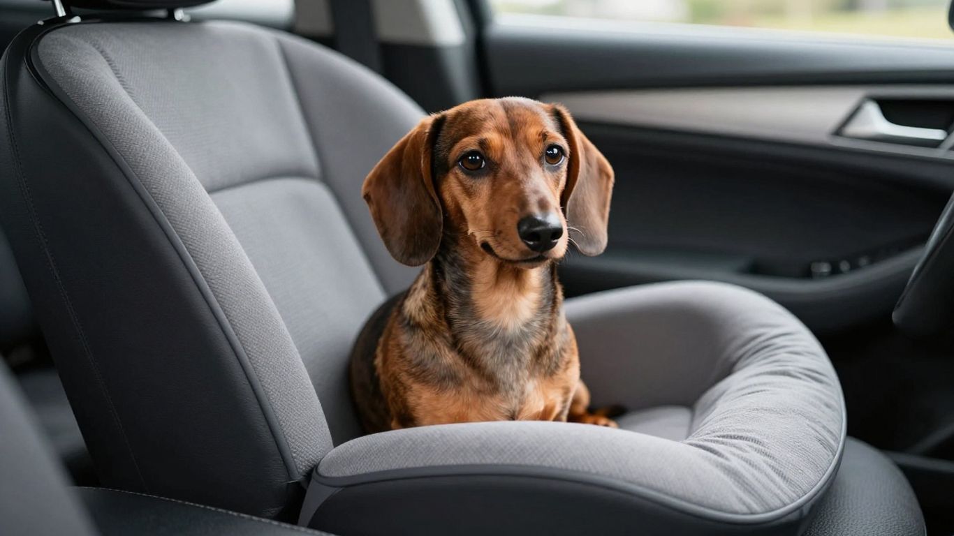 Dackel im Autositz