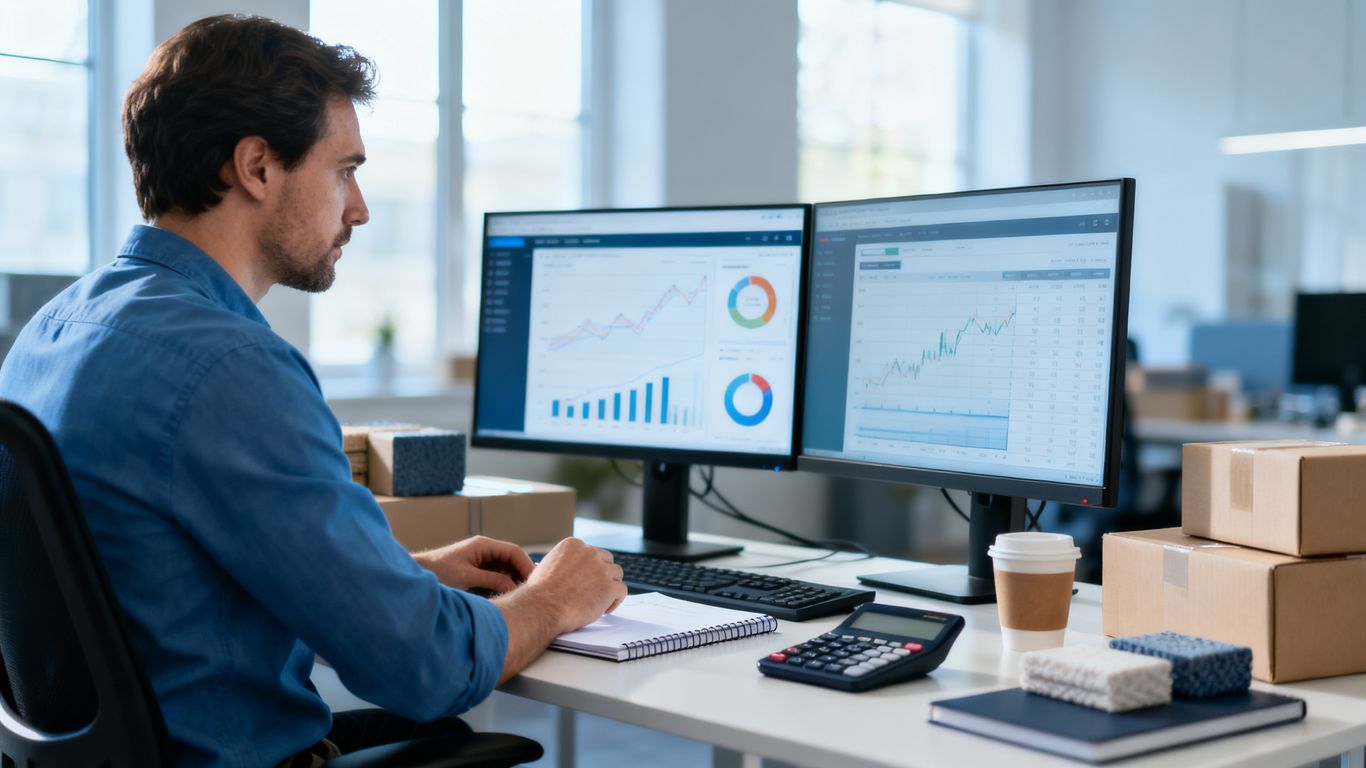 Amazon advertising performance review at a campaign desk