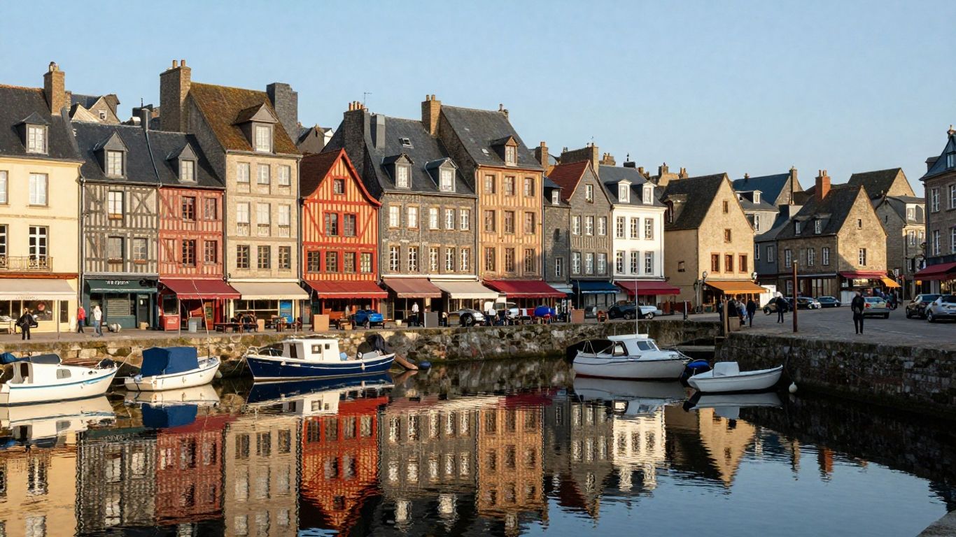 Maisons colorées autour du port de Honfleur