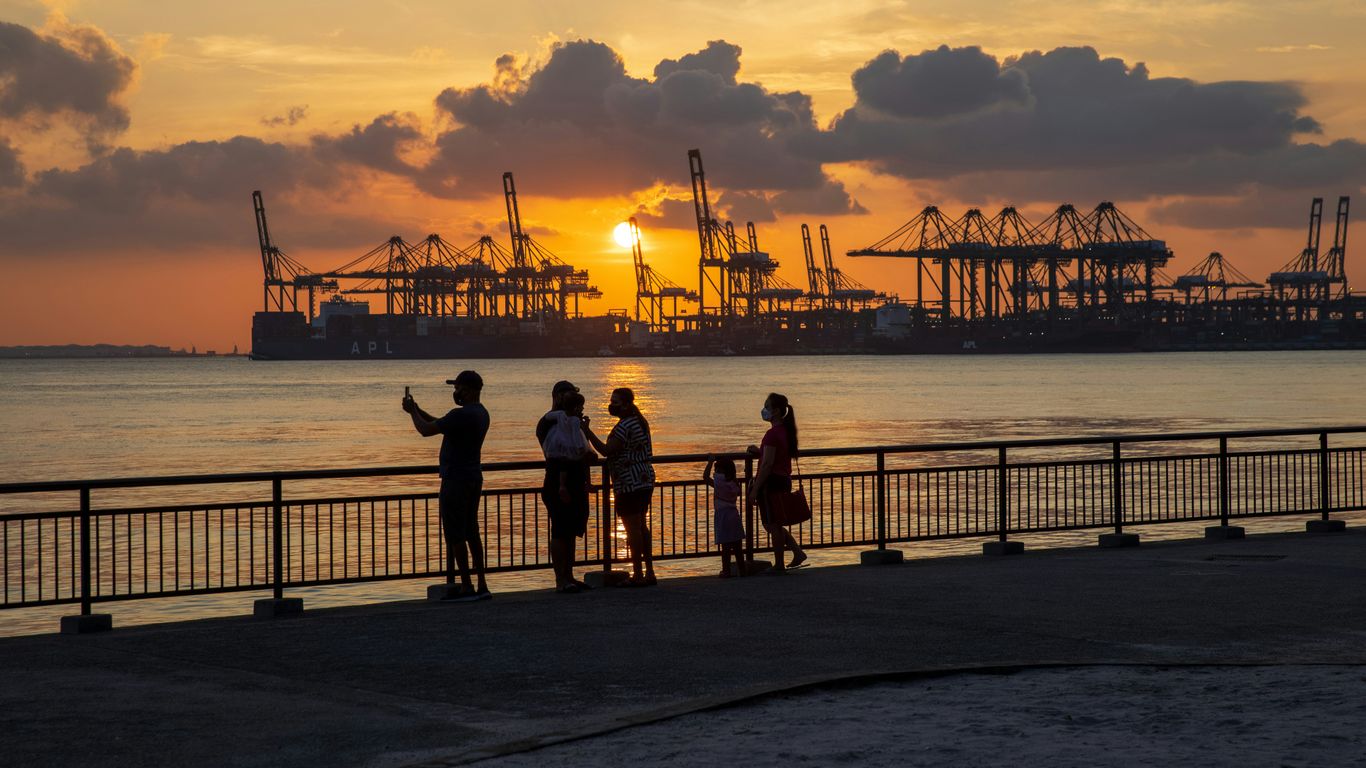 Container ship at Singapore port