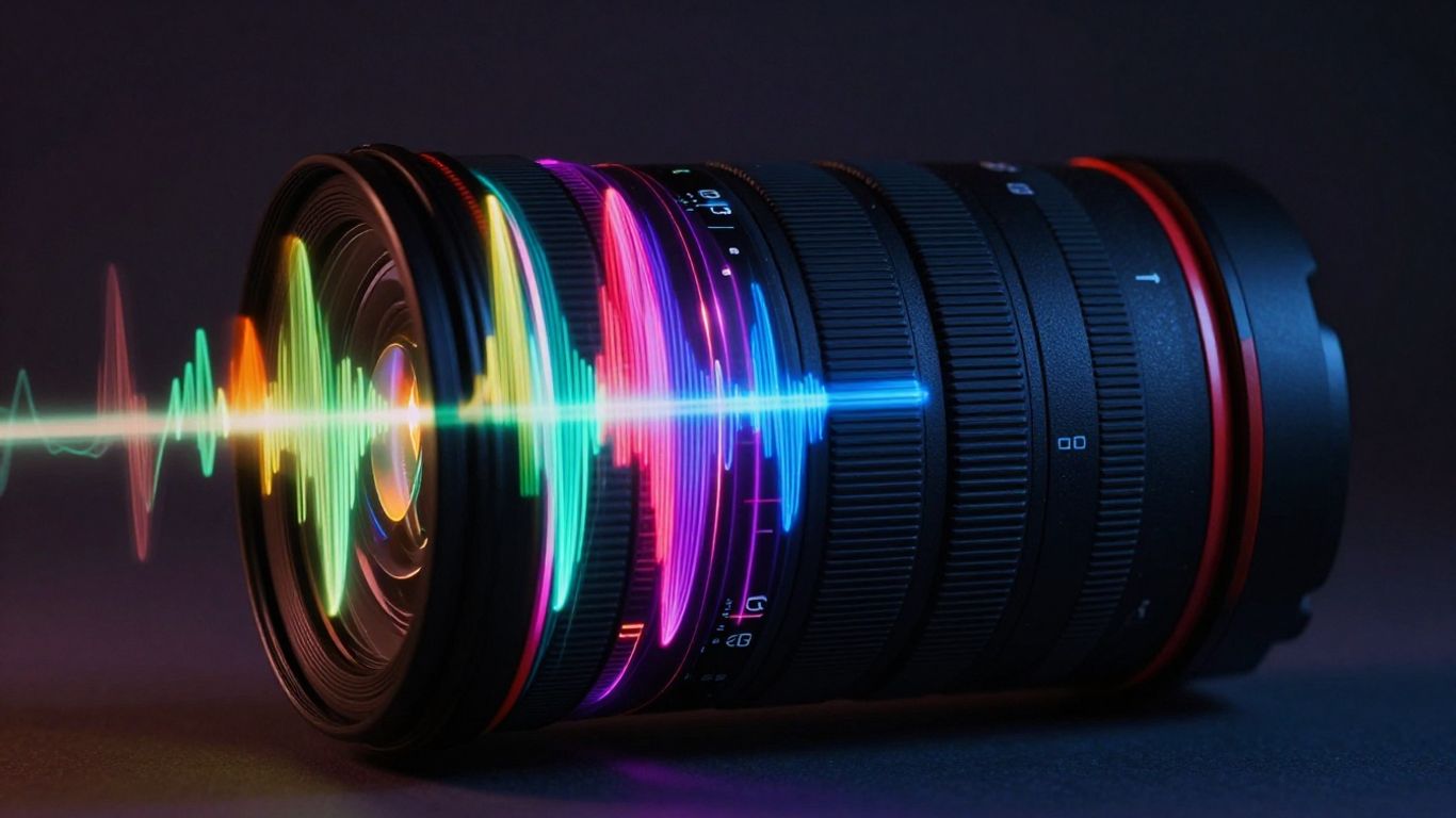Camera lens capturing rhythmic visual effects