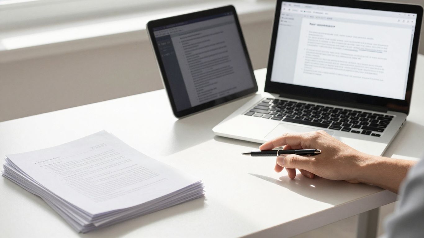 NDIS Support List PDF document on a desk.