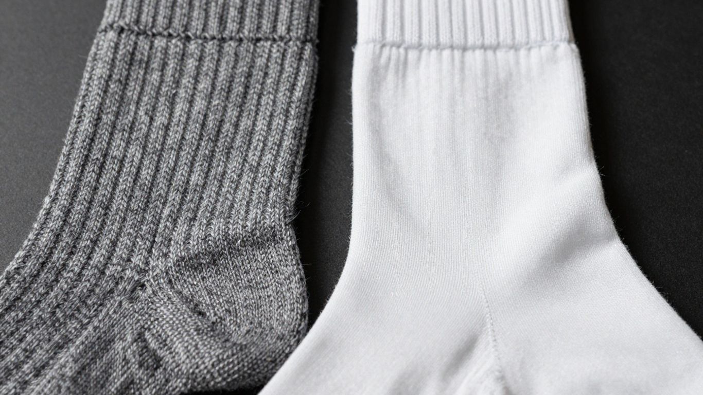 Merino wool and polyester socks for work boots.