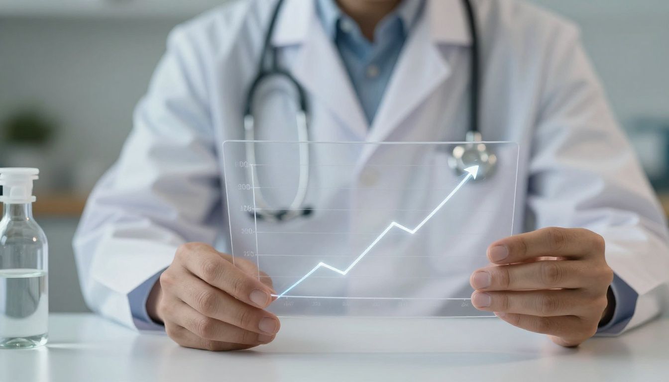 Abstract concept of transparent and easy to read medical data charts