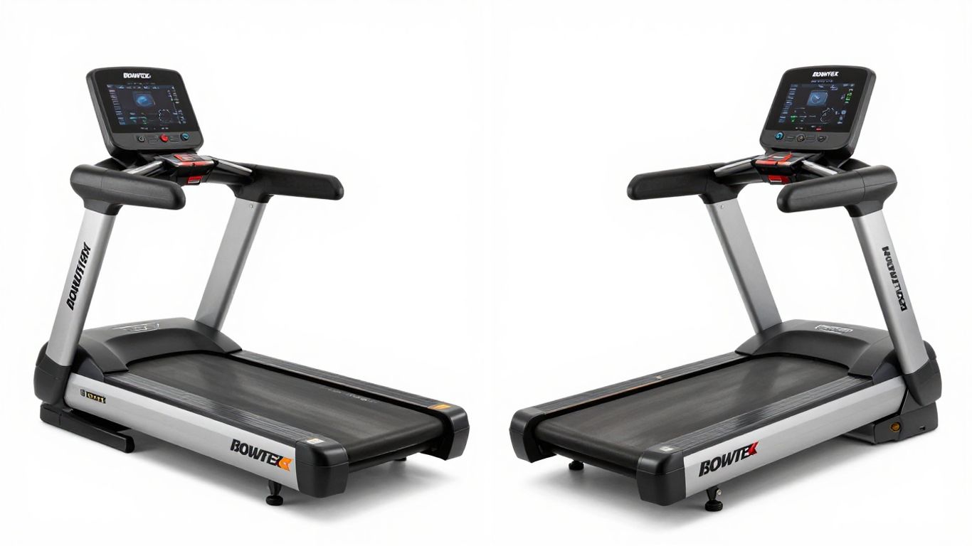 Bowflex and NordicTrack treadmills side-by-side.