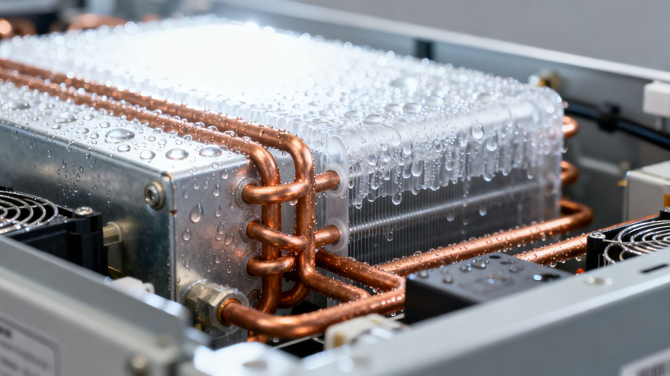 Dehumidifier refrigeration cycle internals