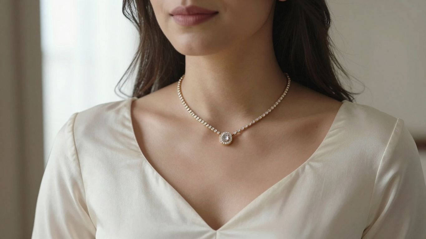 Bride wearing a lightweight diamond mangalsutra