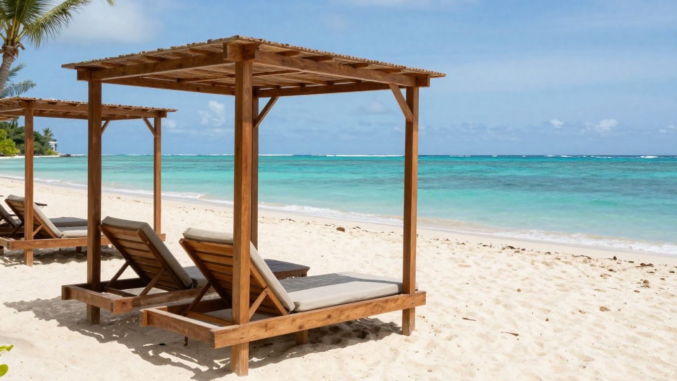 Private tropical beach cabanas
