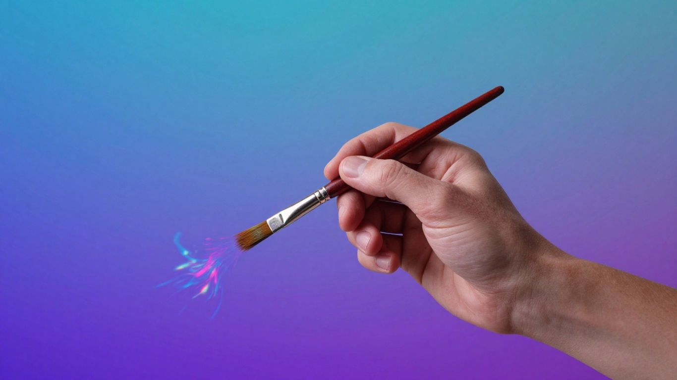 AI art creation with digital brushstrokes.