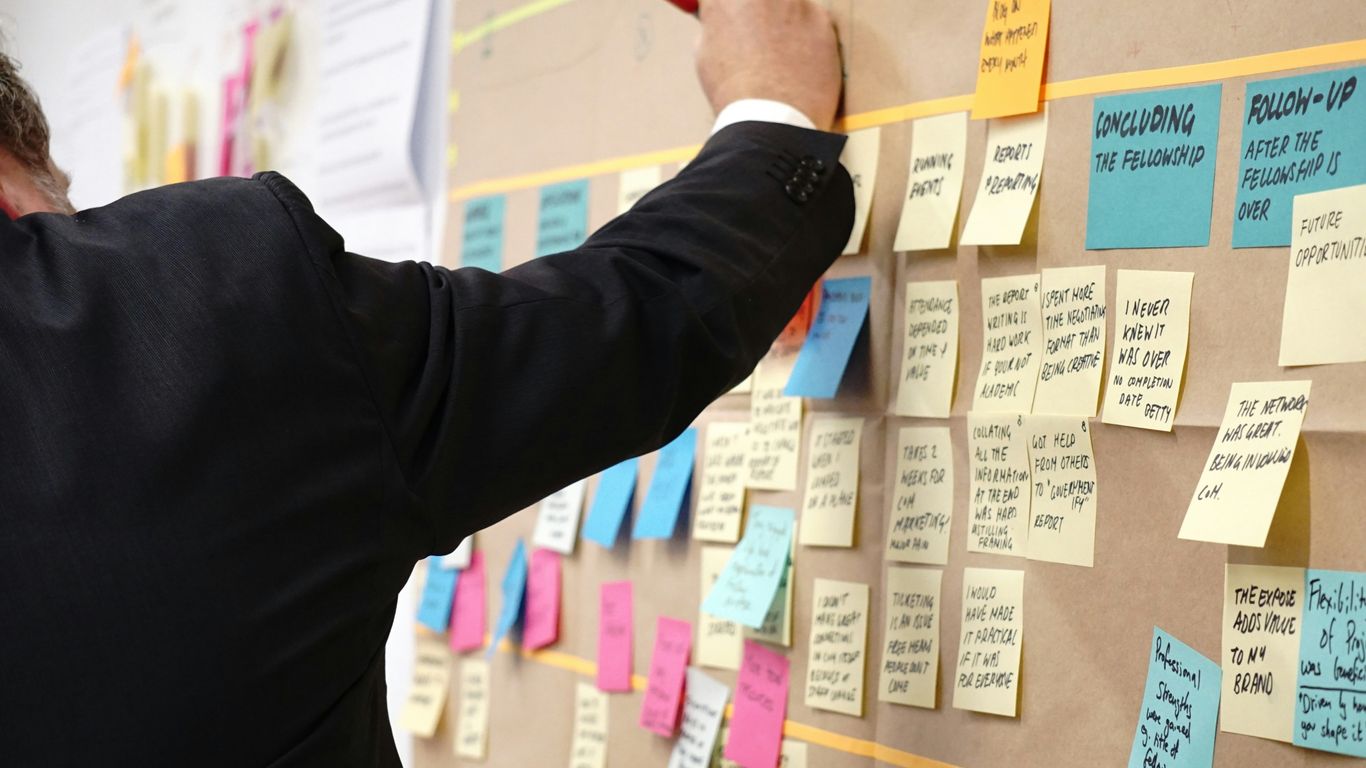 Training team reviewing a production plan