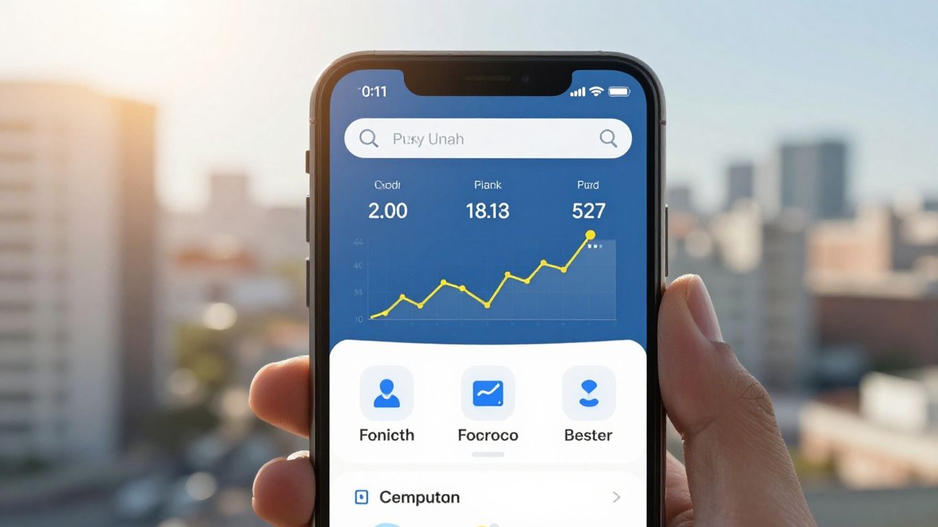 Smartphone displaying a financial trading app interface.