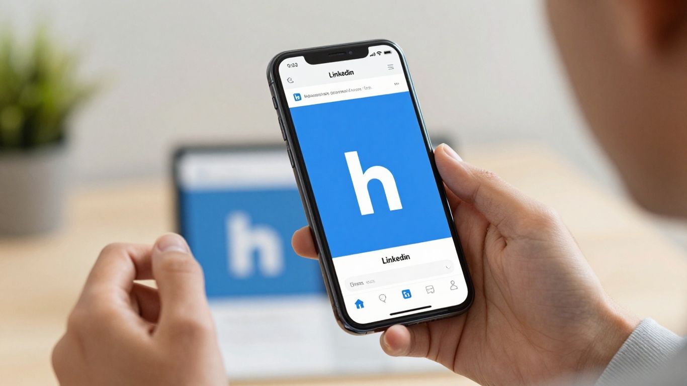 LinkedIn ad performance on a smartphone screen.