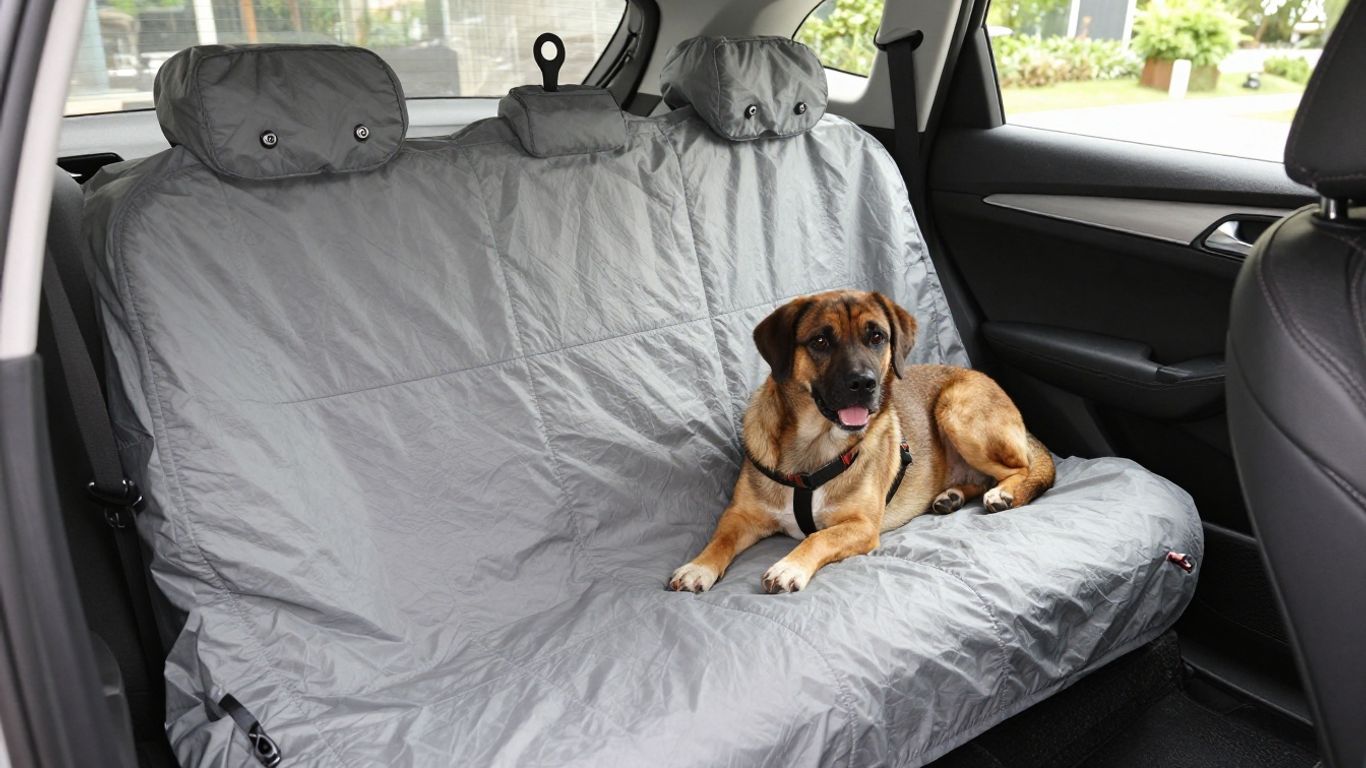 Quilted waterproof dog cover with harness