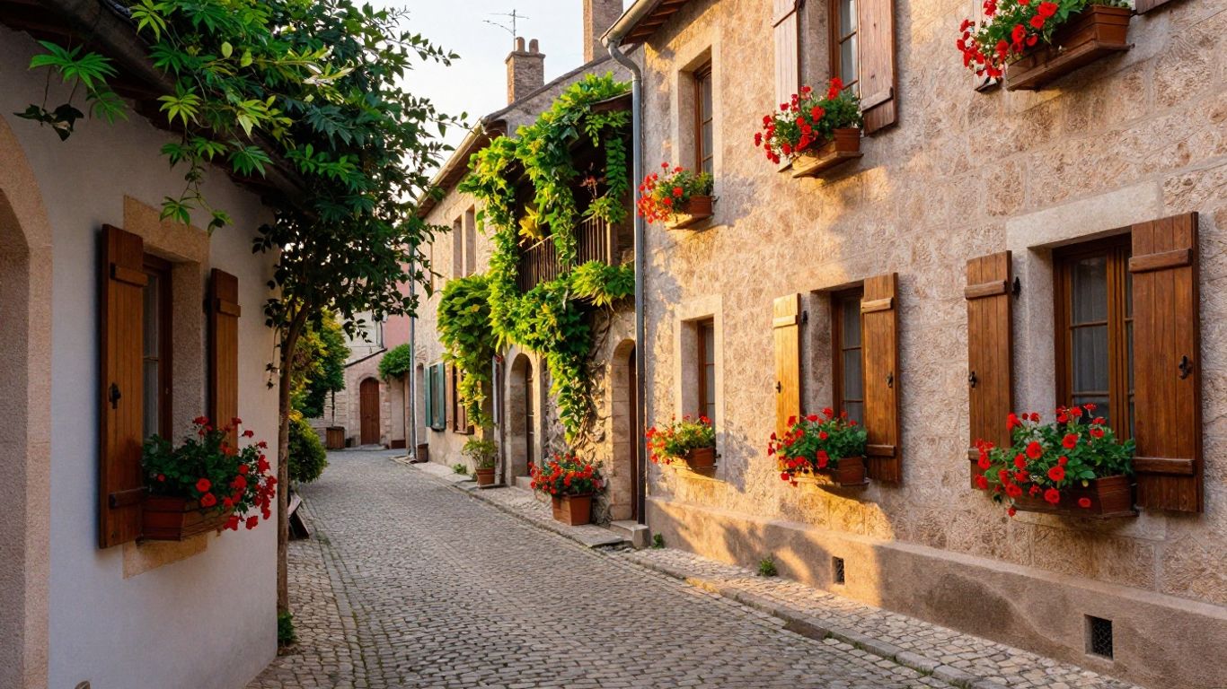 A view of an old village street